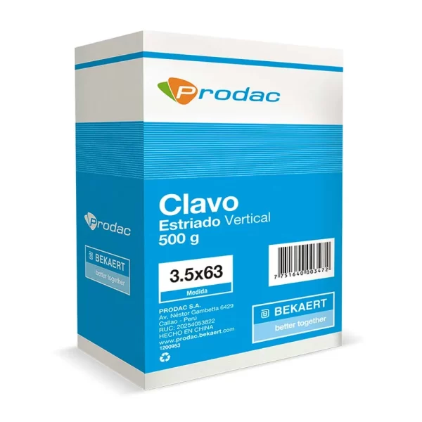 Clavo estriado Vertical 3.5x63mm Prodac